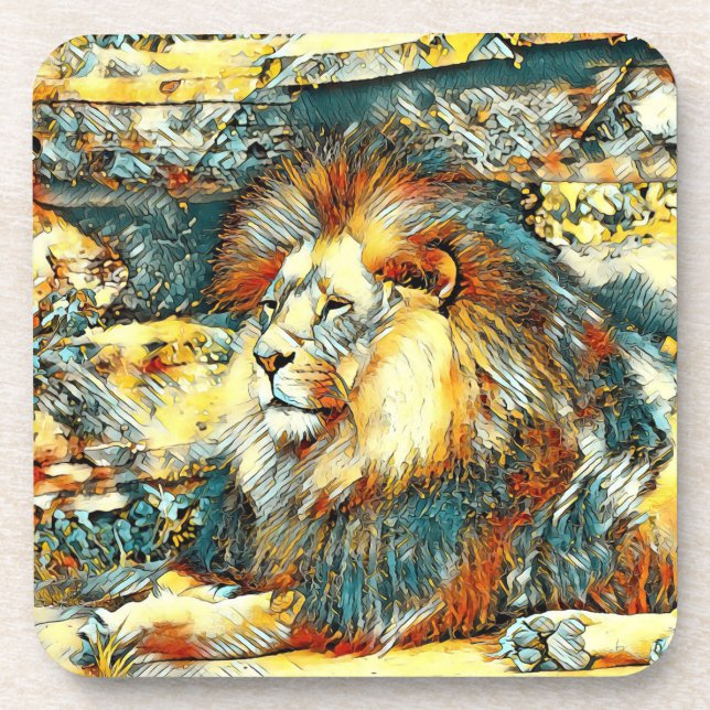 AnimalArt_Lion_033 Coaster (Front)