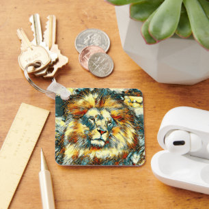 AnimalArt_Lion_07 Keychain