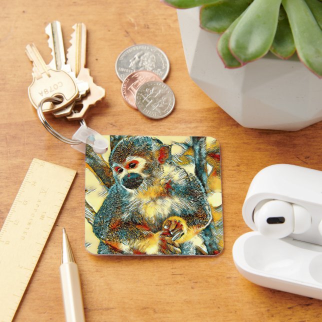 AnimalArt_Monkey_003 Keychain (Desk)