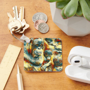 AnimalArt_OrangUtan_015 Keychain