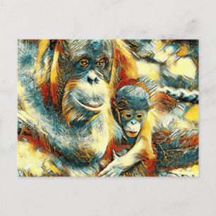 AnimalArt_OrangUtan_015 Postcard