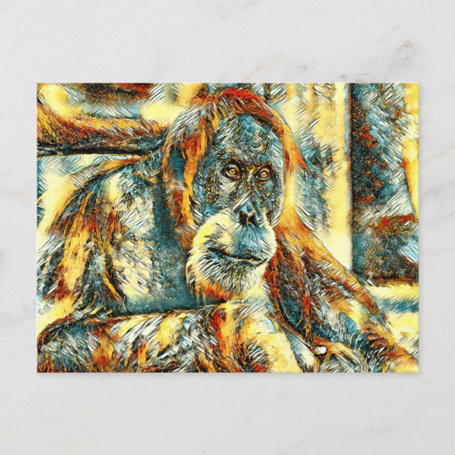 AnimalArt_OrangUtan_018 Postcard (Front)