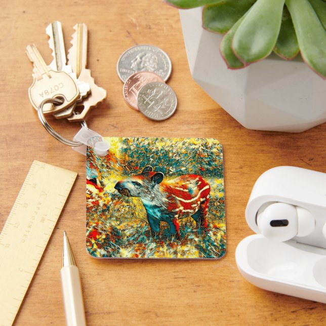 AnimalArt_Tapir_001 Keychain (Desk)