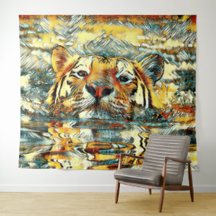 AnimalArt_Tiger_001 Tapestry