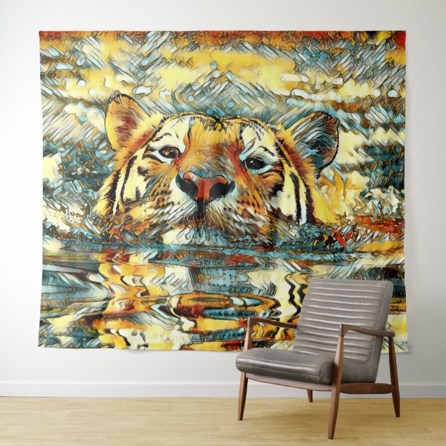 AnimalArt_Tiger_001 Tapestry (In Situ (Horizontal))