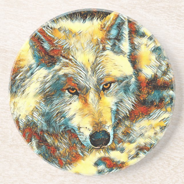 AnimalArt_Wolf_003 Coaster (Front)