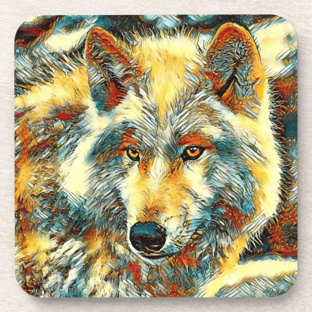 AnimalArt_Wolf_004 Coaster (Front)