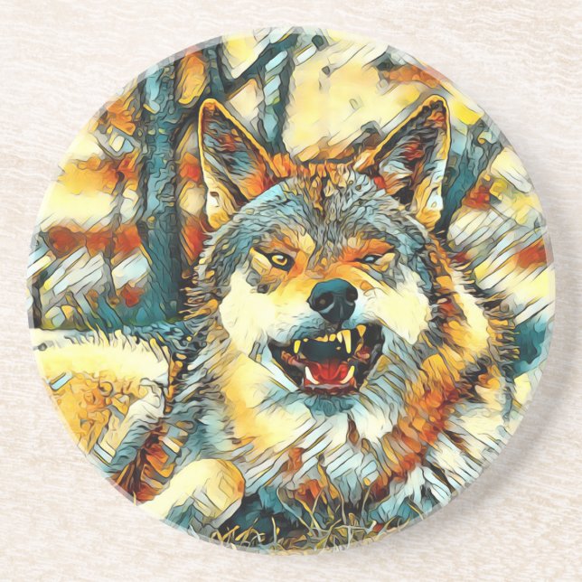 AnimalArt_Wolf_006 Coaster (Front)