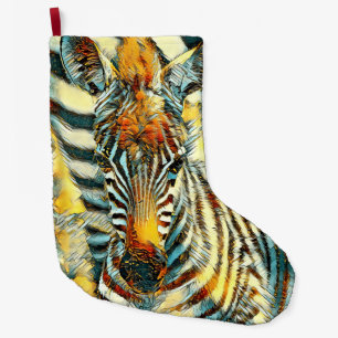 AnimalArt_Zebra_002 Large Christmas Stocking