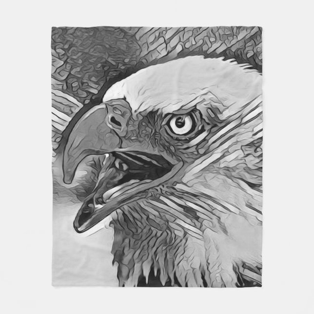 AnimalArtBW_Bird_002 Fleece Blanket (Front)