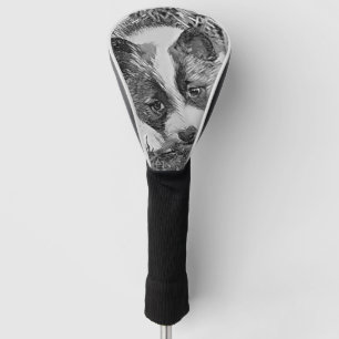 AnimalArtBW_Dog_012 Golf Head Cover