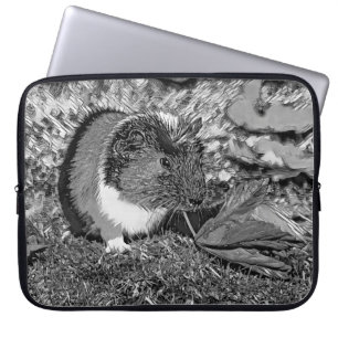 AnimalArtBW_GuineaPig_001 Laptop Sleeve