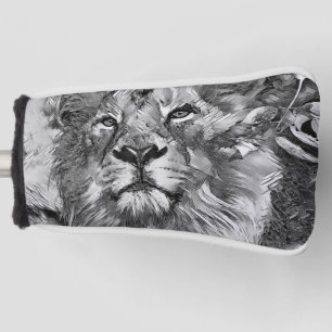AnimalArtBW_Lion_003 Golf Head Cover