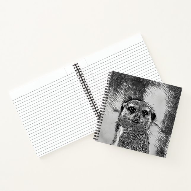 AnimalArtBW_Meerkat_002 Notebook (Inside)