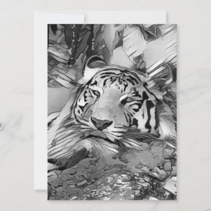 AnimalArtBW_Tiger_002 Holiday Card