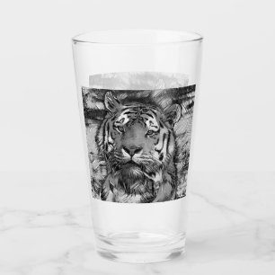AnimalArtBW_Tiger_004 Glass