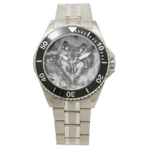 AnimalArtBW_Wolf_001 Watch