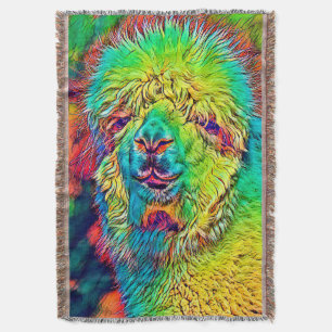 AnimalColor_Alpaca_005 Throw Blanket