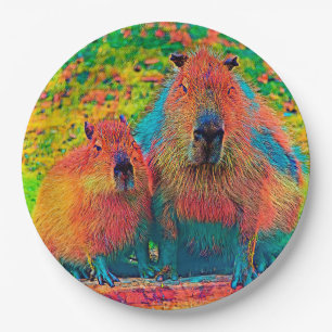 AnimalColor_Capybara_002 Paper Plate