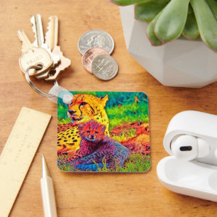 AnimalColor_Cheetah_002 Keychain