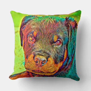AnimalColor_Dog_003 Throw Pillow
