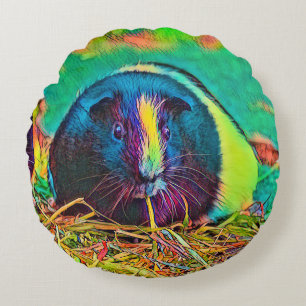 AnimalColor_Guineapig_002 Round Pillow