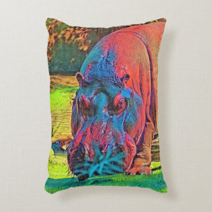 AnimalColor_Hippo_004 Accent Pillow