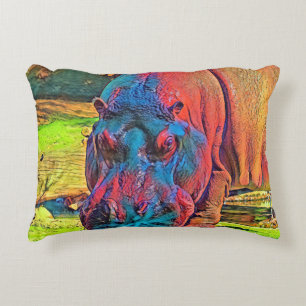 AnimalColor_Hippo_004 Accent Pillow