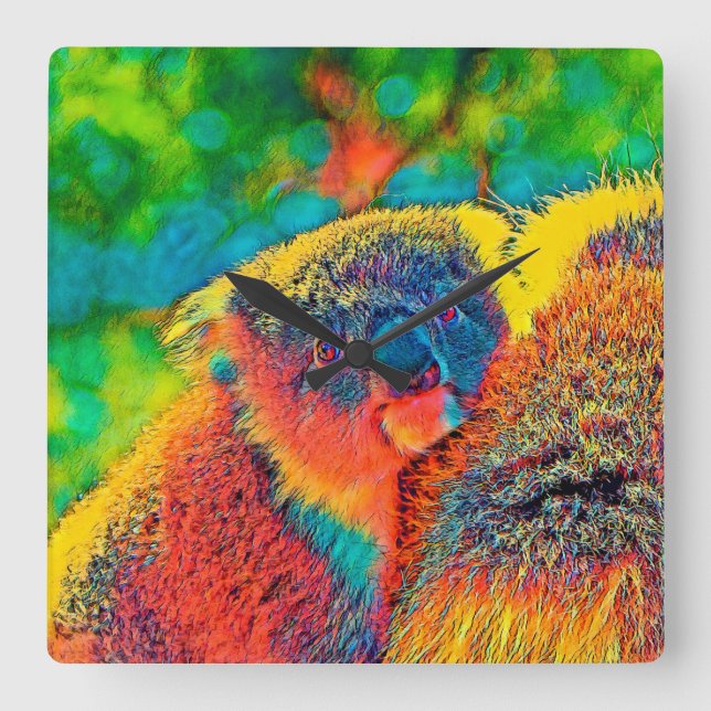 AnimalColor_Koala_001 Square Wall Clock (Front)