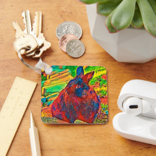 AnimalColor_Rabbit_001 Keychain