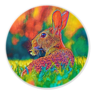 AnimalColor_Rabbit_006 Ceramic Knob