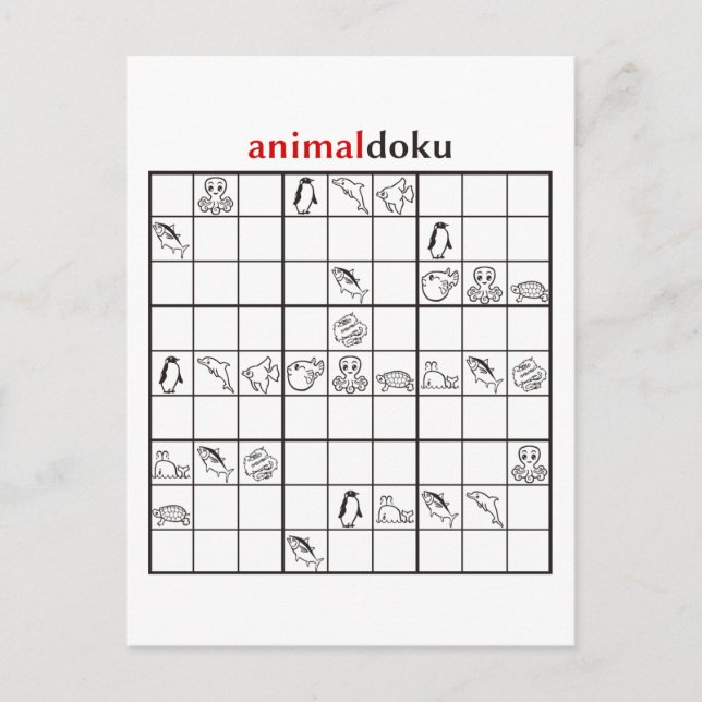 animaldoku aquatic postcard (Front)