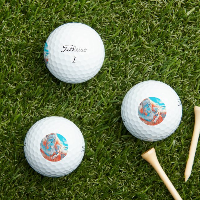 AnimalMix_OrangUtan_011 Golf Balls (Insitu Grass)