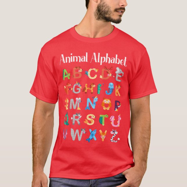 Animals Alphabet Learning ABC Animals vintage T-Shirt (Front)