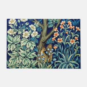 Animals and Flowers, Forest, William Morris Doormat