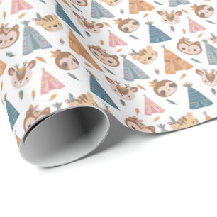 Animals and teepee's Wrapping Paper