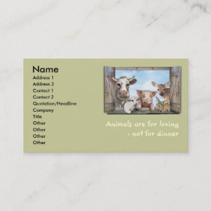 Animals are for loving business card