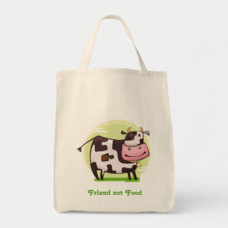 Animals are Friends Not Food Grocery Tote Bag