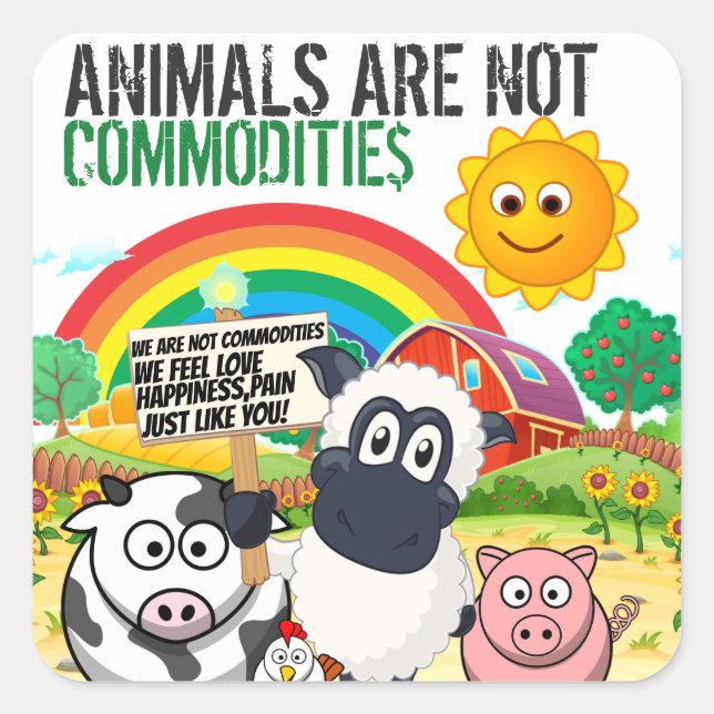 ANIMALS ARE NOT COMMODITIES STICKER (Front)