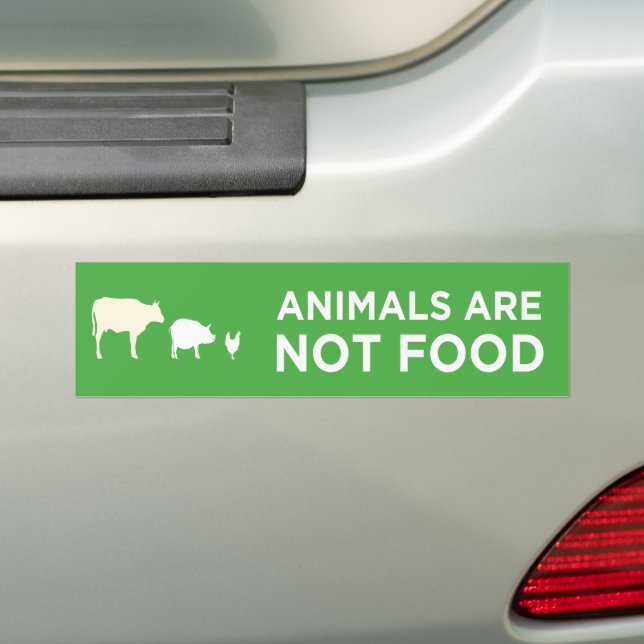 animals are not food vegan bumper sticker (On Car)