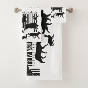 Animals are Not Products Barcode Vegan Bath Towel Set