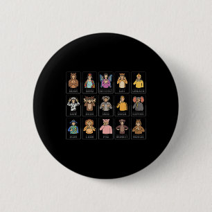 Animals ASL Hand Gesture Animals Deaf Hearing Loss 2 Inch Round Button