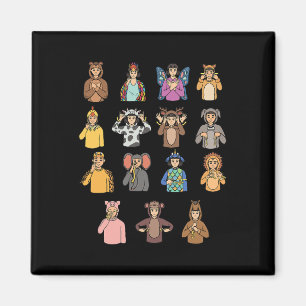 Animals Asl Hand Gesture Deaf Hearing Loss Awarene Magnet