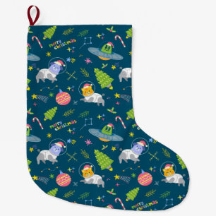 Animals Astronauts Large Christmas Stocking