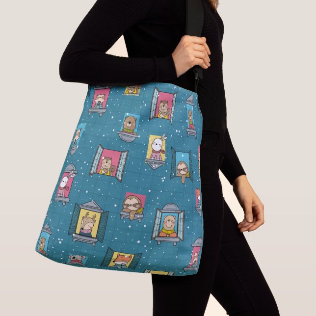 Animals At The Window  Crossbody Bag (Close Up)
