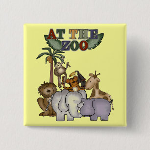 Animals at the Zoo Tshirts and Gifts 2 Inch Square Button