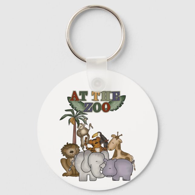 Animals at the Zoo Tshirts and Gifts Keychain (Front)