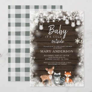 Animals Baby Shower It's Cold Out Shower Invitation