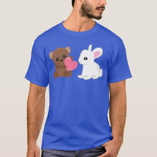 animals bear rabbit baby friend T-Shirt
