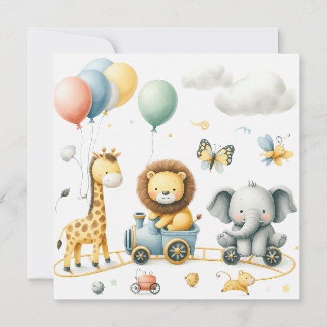 Animals birthday Personalize Custom card (Front)